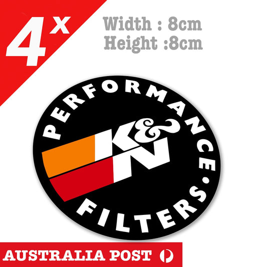 K&N Performance Filter Round Logo  Vinyl x4 Sticker