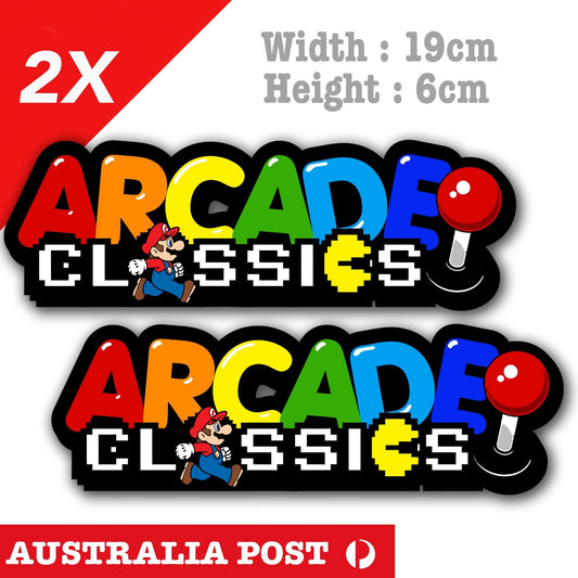 Super Mario Arcade Classic Logo Font Retro Vintage Decal Sticker 