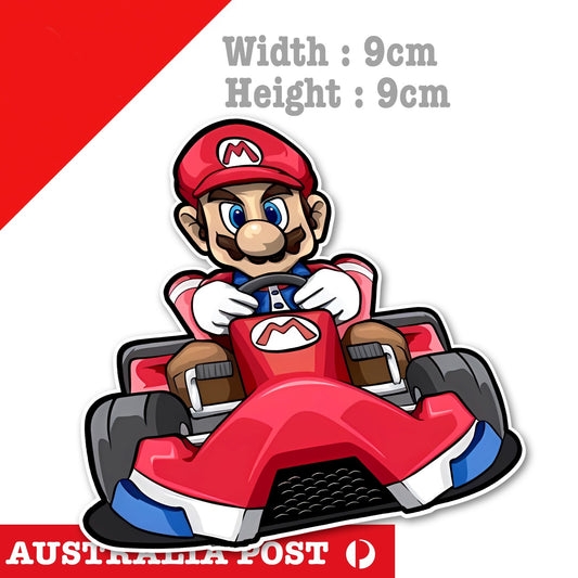 Super Mario Cart Speeding  Laptop , Car , Race Track Car  Sticker