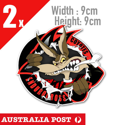 Road Runner and Wile E Angry Coyote Cartoon Logo Funny Stickers