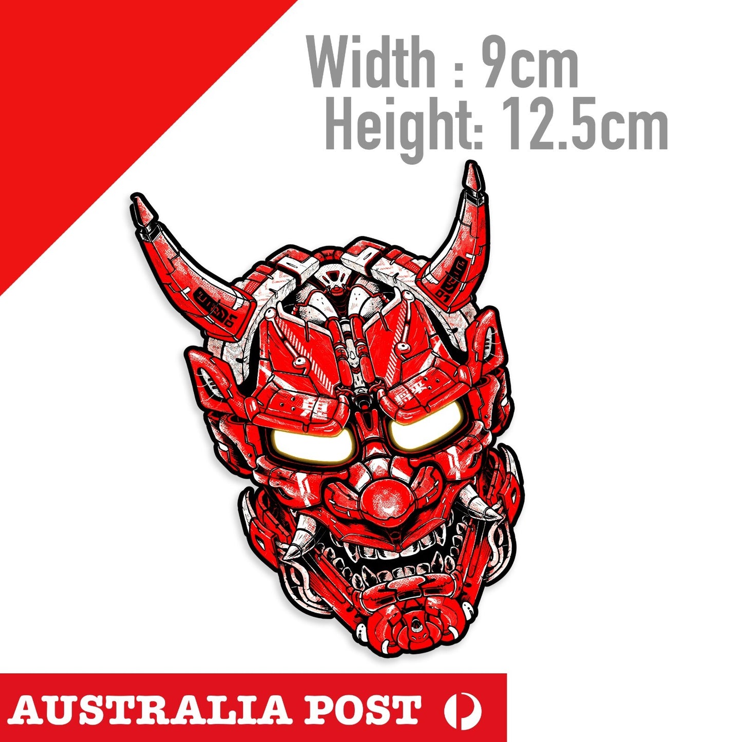 Oni Mask Mechanic Red Devil Mask - Japan Osaka JDM Decal Stickers