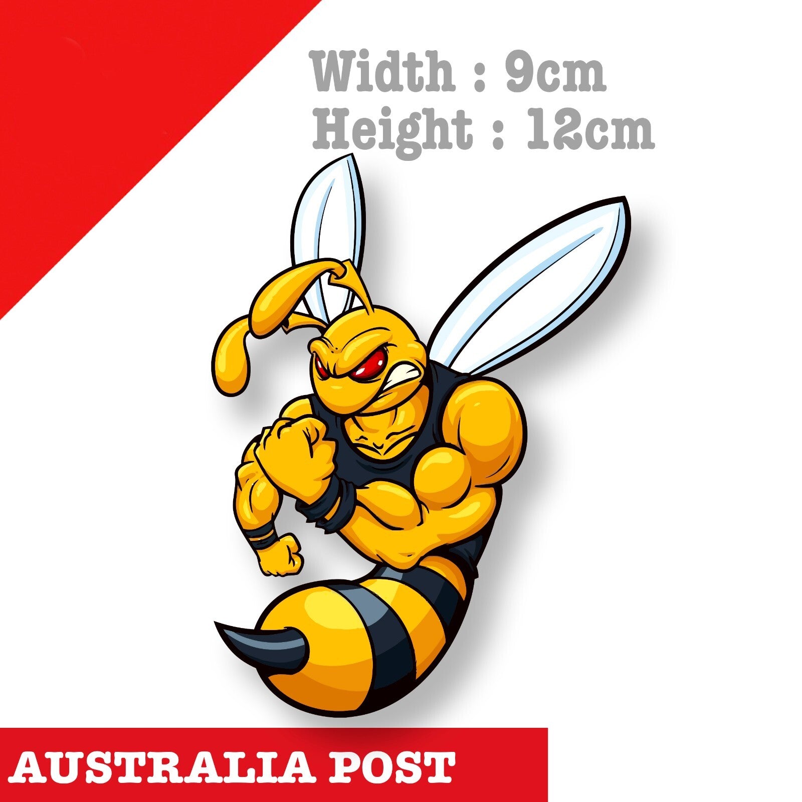 Angry Muscle Hornet Bee, Jacked Hornet Sticker