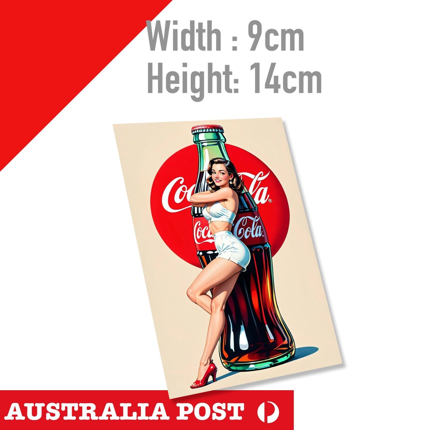 COCA COLA Vintage Sexy Pin Up Girl   Sticker