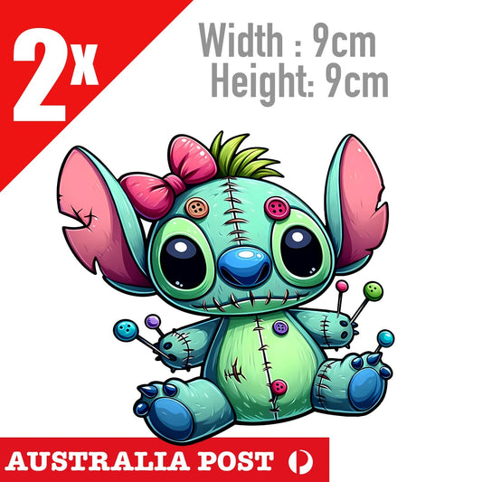 STITCH Vinyl Voodoo Doll  Decal Sticker Car Window Laptop Lilo Disney  Hawaii