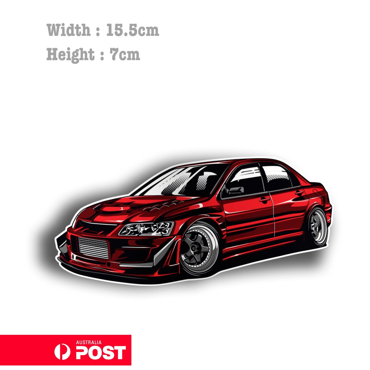 Mitsubishi LANCER EVO VIII Red Ralli Art JDM  Vinyl  Sticker