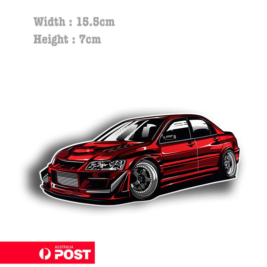 Mitsubishi LANCER EVO VIII Red Ralli Art JDM  Vinyl  Sticker