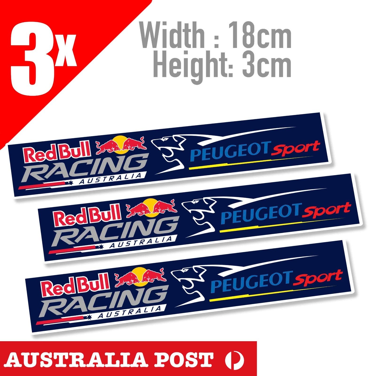 Peugeot Sport Red Bull Racing Australia Truck, Ute Car 4x4  Vinyl Stickers