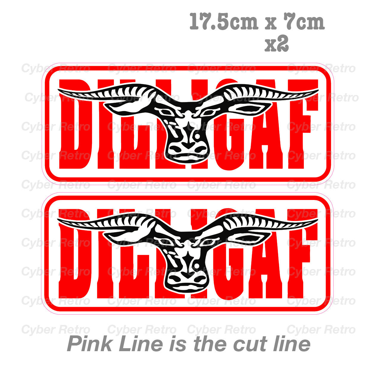 DILLIGAF Bull Head Funny  Decal Sticker 