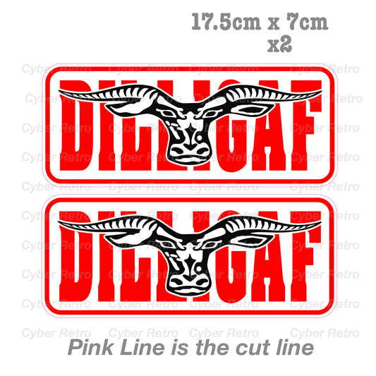 DILLIGAF Bull Head Funny  Decal Sticker 