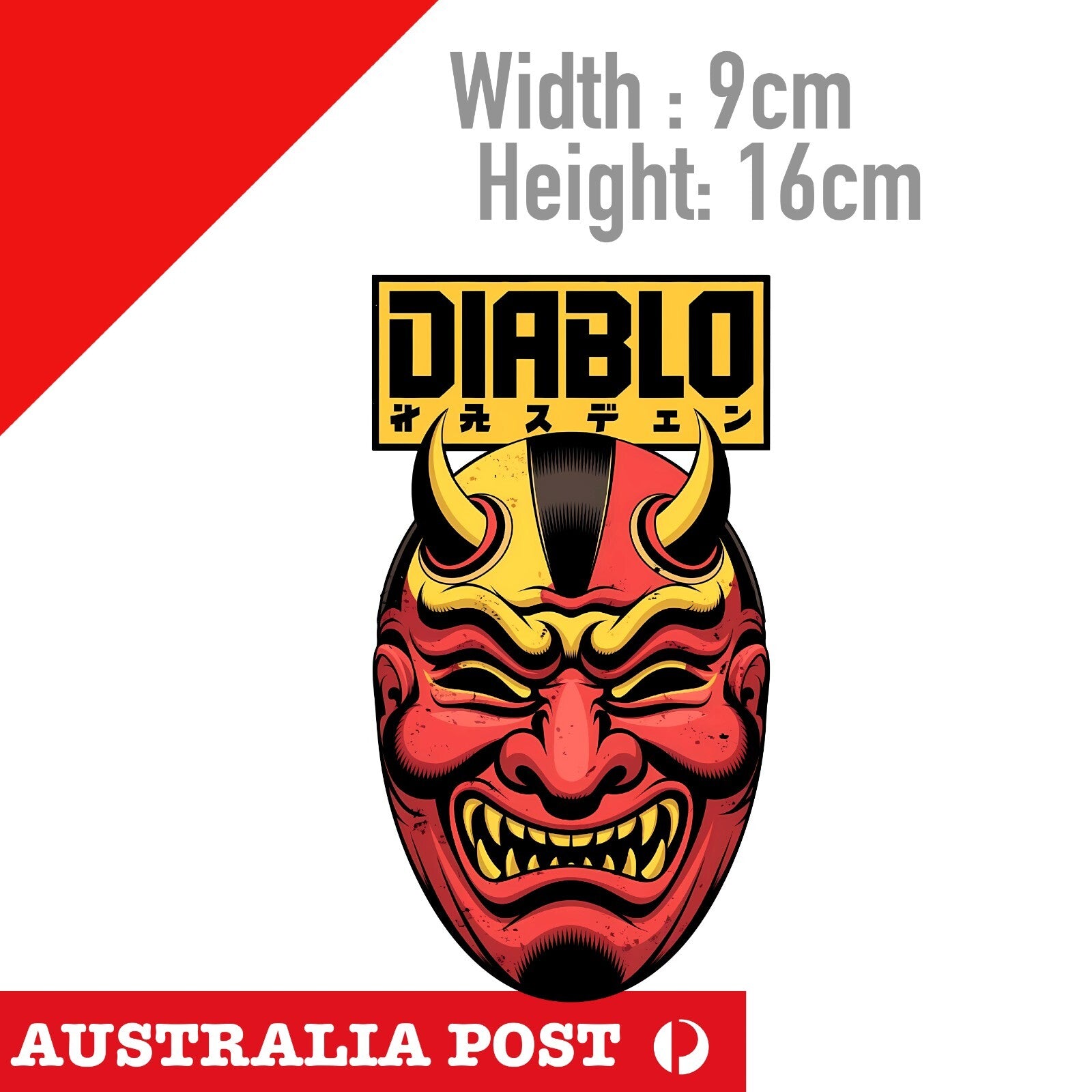 Oni Mask DIABLO Samurai Red Mask - Japan Osaka JDM Decal Sticker