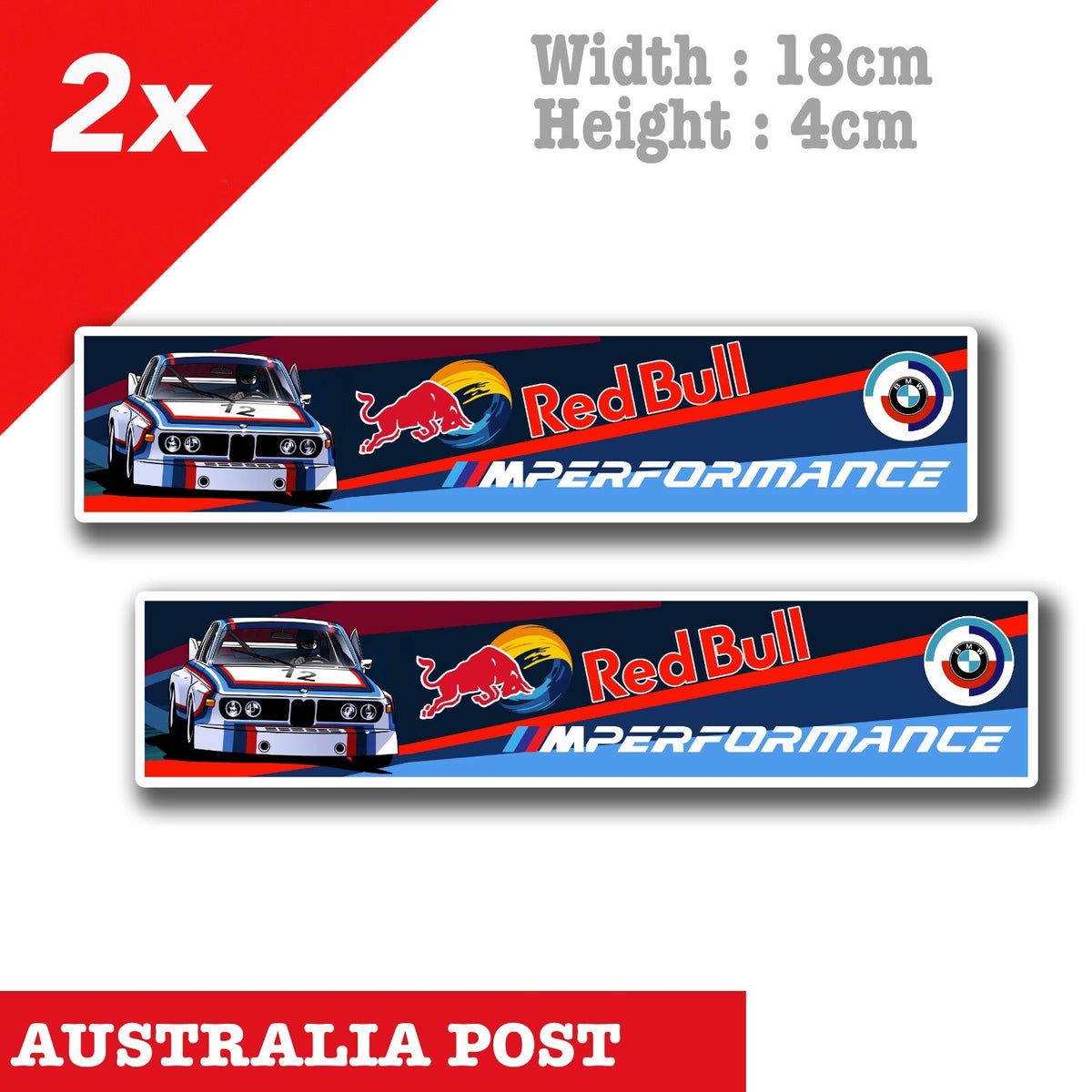 RED BULL BMW Motorsport PERFORMANCE BMW Logo Stickers – Astro Stickers