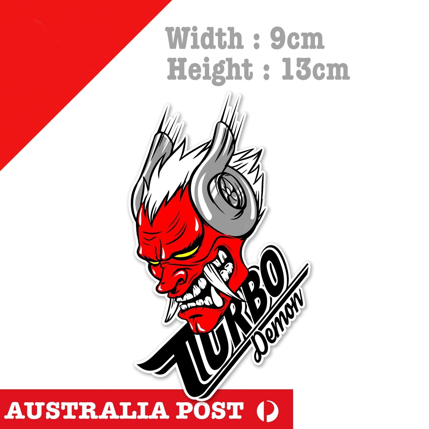 ONi Mask ,Red Demon Oni Mask , Turbo Demon Face JDM , Japan, Racing Car  Sticker