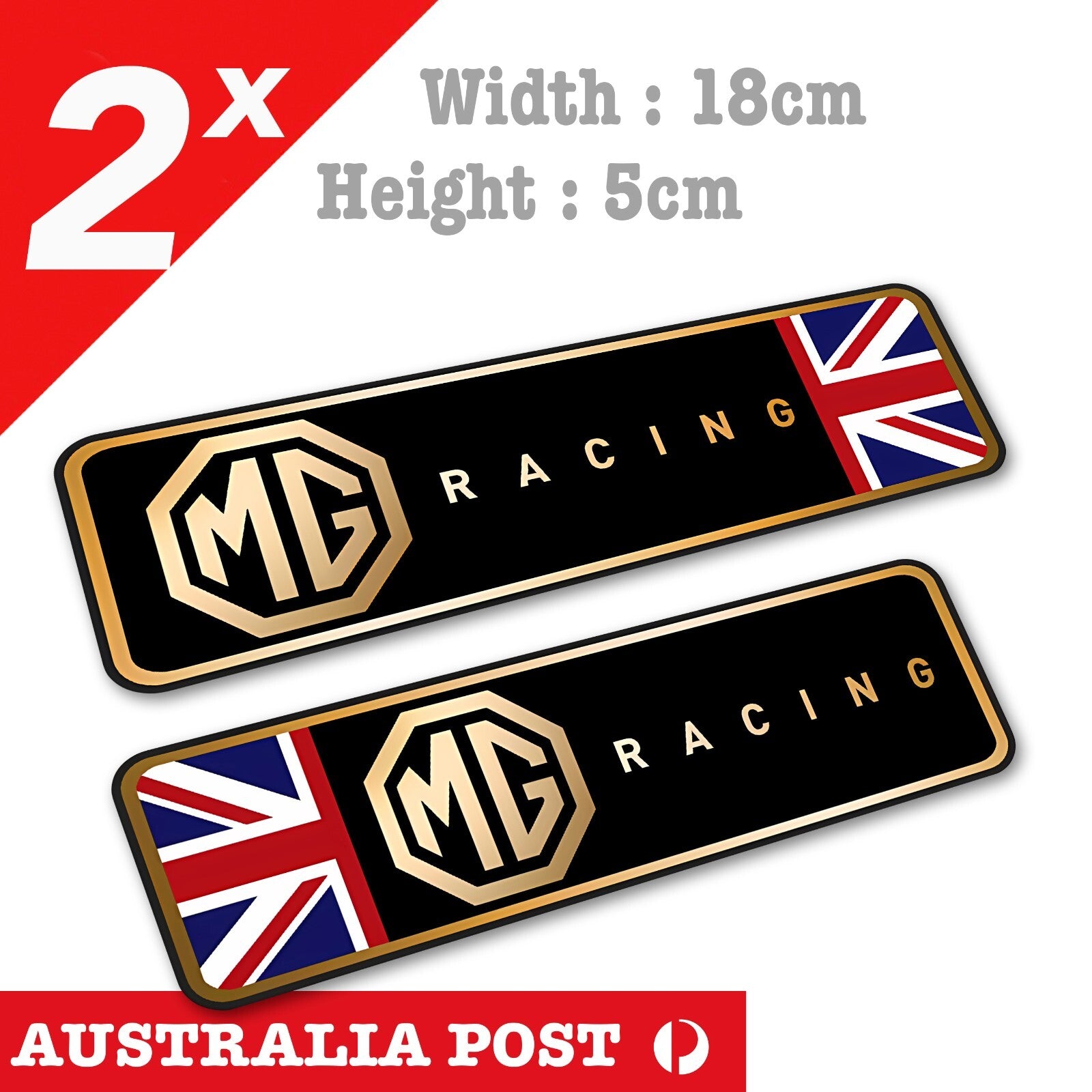 MG Motor RACING Banner, British Flag Stickers