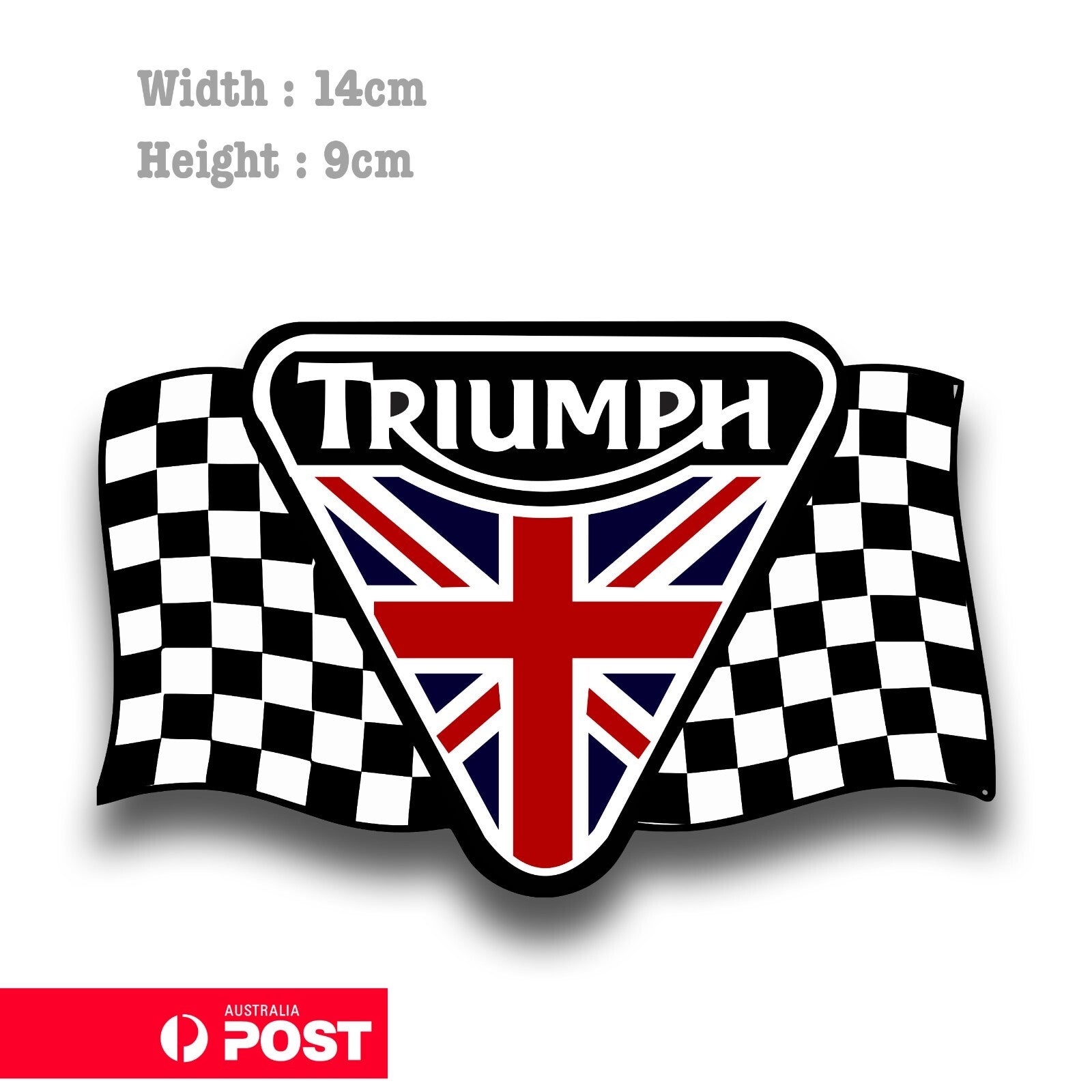 Triumph Motorcycle Racing Flag, Helmet Motorbike   Sticker