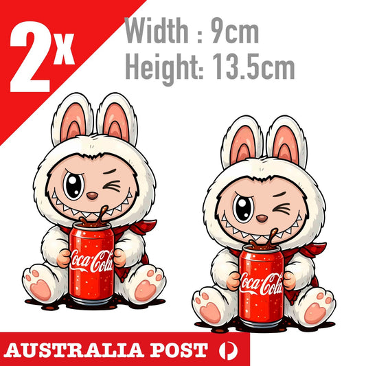 LaBUBU The Monsters  , Labubu Monster COCA COLA Can Cute WINK Monster STICKER