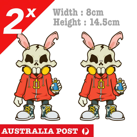 Skull Bunny  with Spray Can,JDM, Laptop , Car  Decal Sticker
