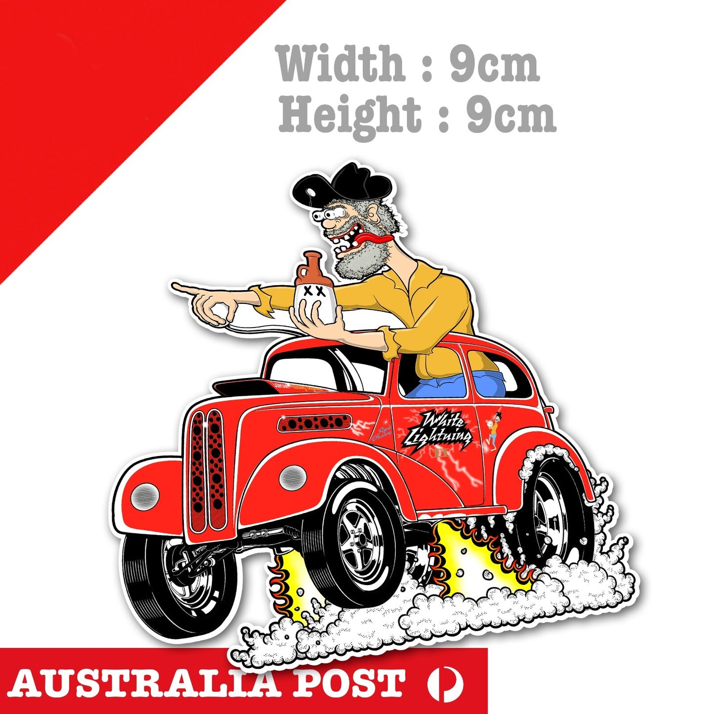Hillbilly Hot Rod Race Car,Ute Rider Mancave Hot Rod Americana Vinyl Sticker