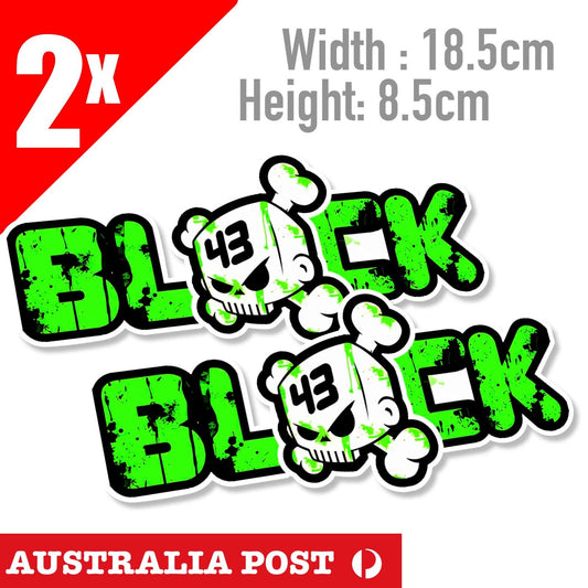 Ken Block 43 Ken Block Skull Logo  JDM DRIFT RIP Monster Banner Logo x2 Sticker