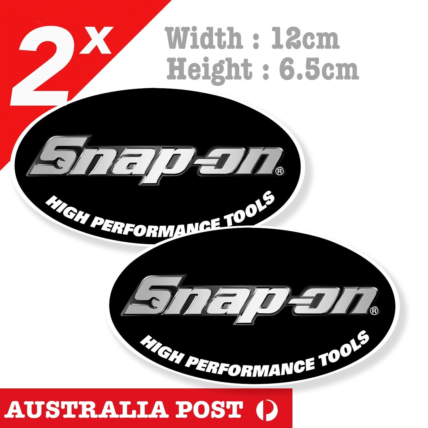 SNAP ON TOOLS Stickers High Performance Tools x2 Decals Vintage Garage Stickers