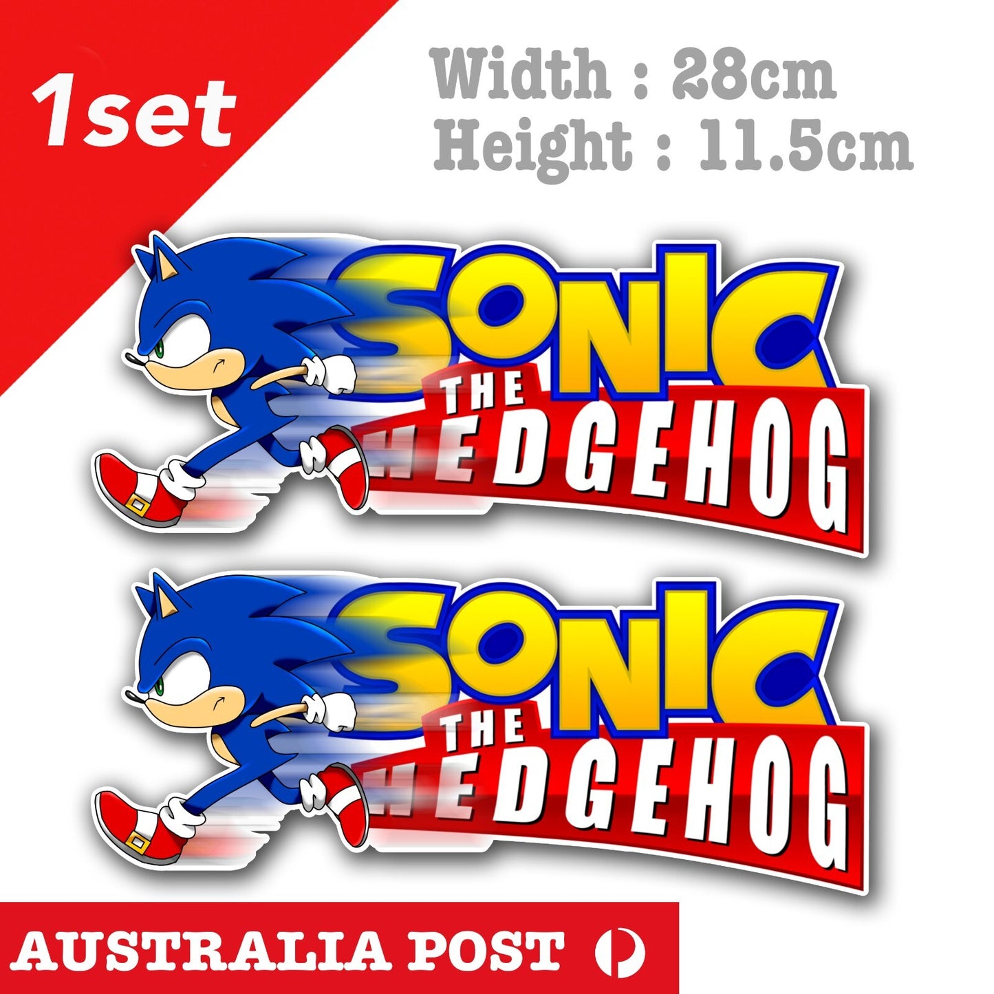 Sonic The Hedge Hog Logo Running Stickers