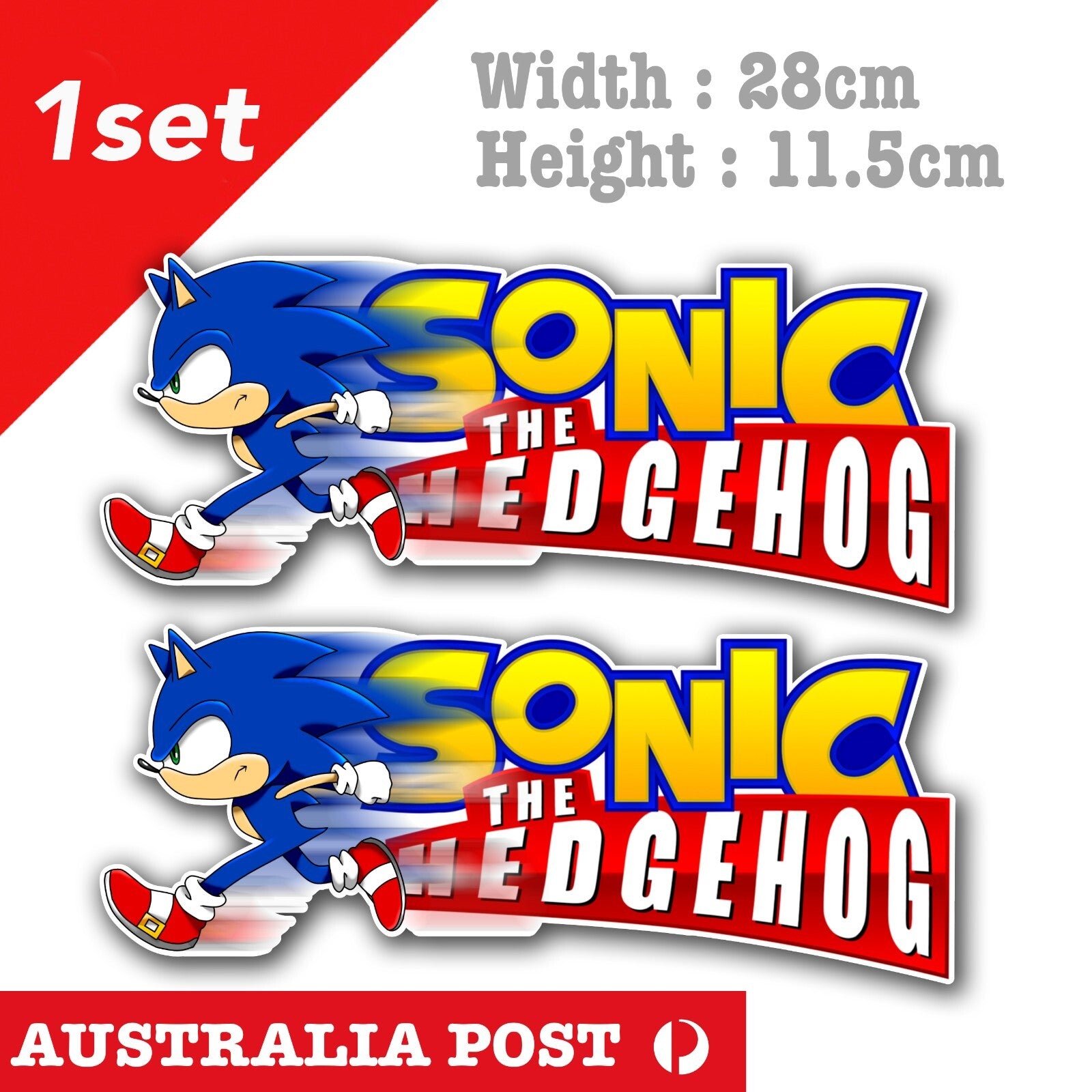 Sonic The Hedge Hog Logo Running Stickers