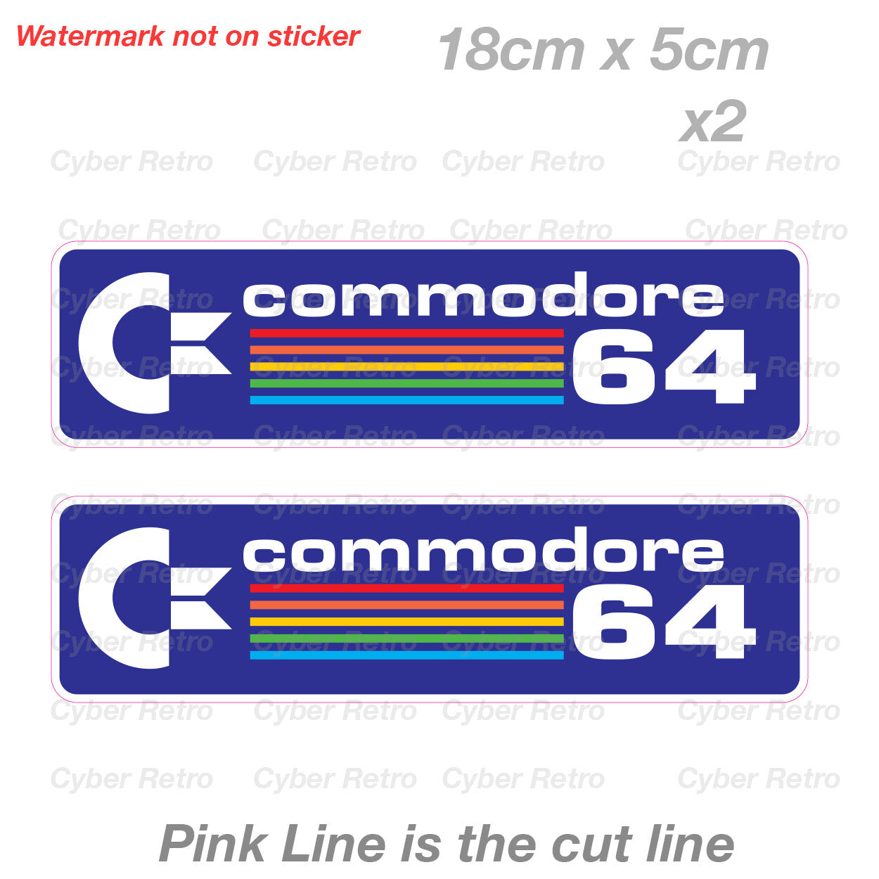 Commodore 64 Vintage Retro Gaming Logo   Sticker 