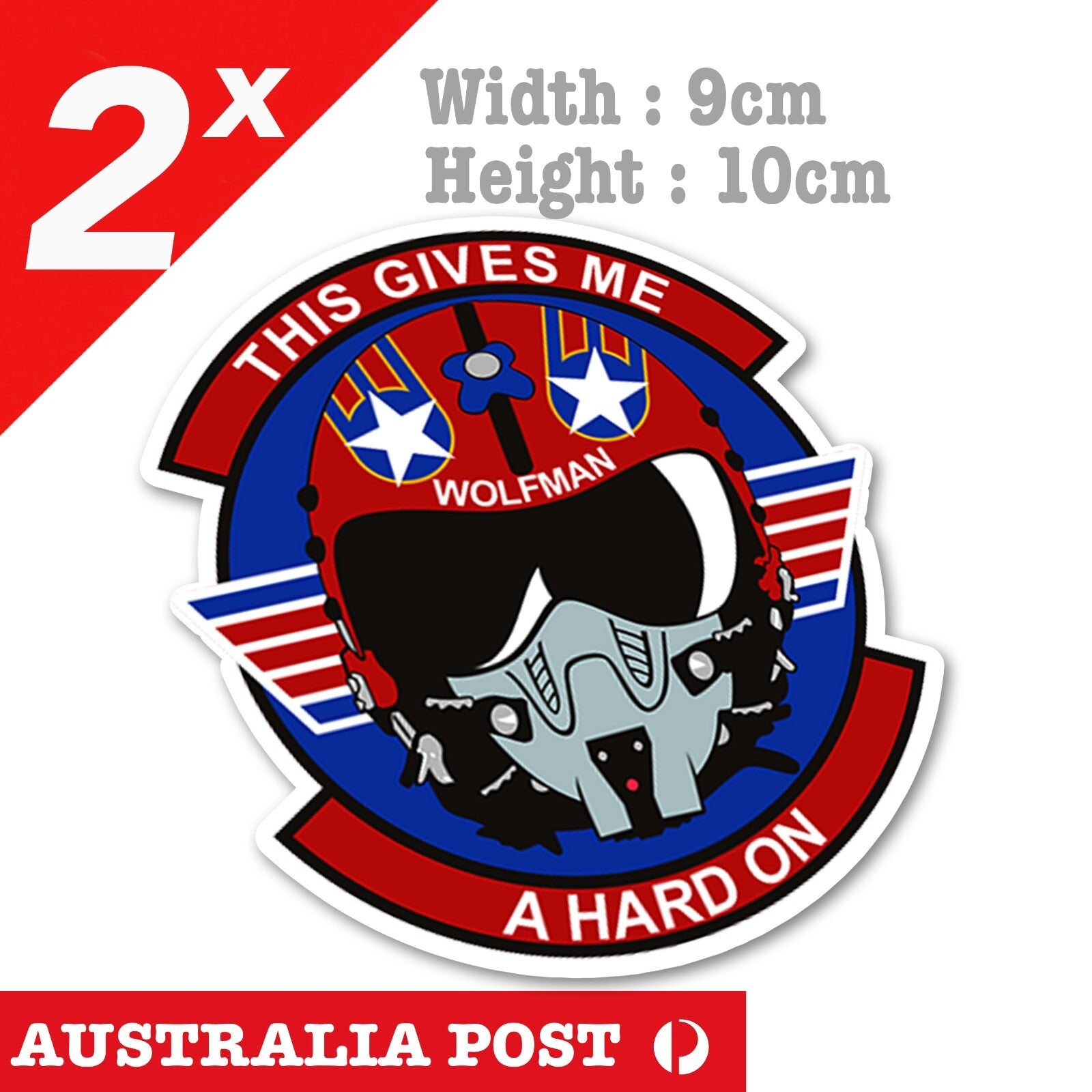 Top Gun WOLFMAN Helmet - This Gives Me Decal Sticker 