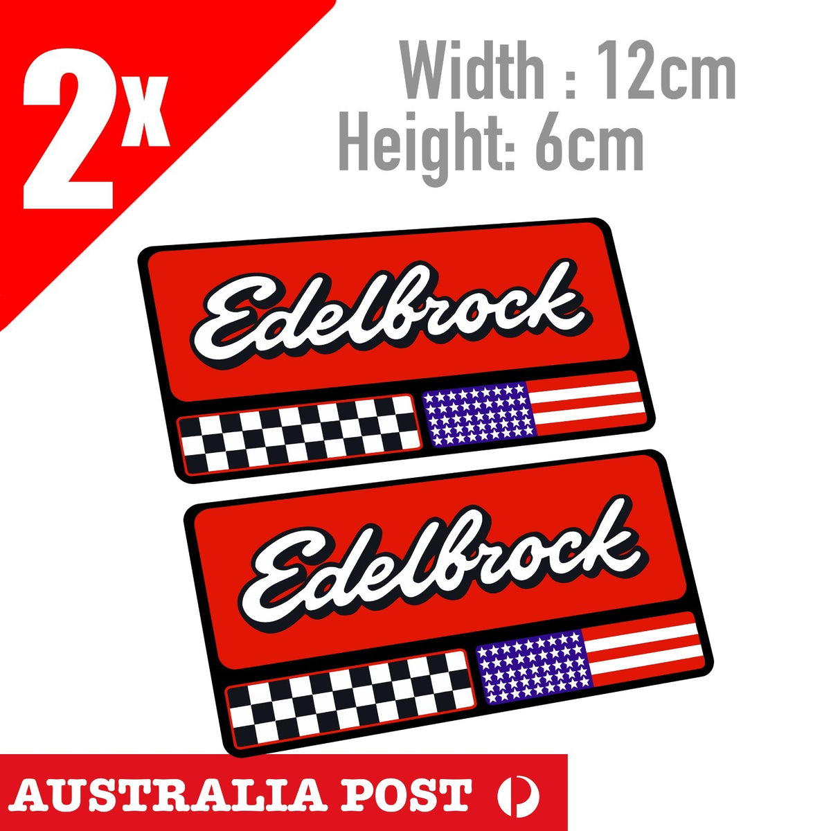 EDELBROCK Exhaust Systems, American Flag TOOLBOX MANCAVE HOT ROD RAT ROD Sticker