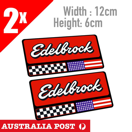 EDELBROCK Exhaust Systems, American Flag TOOLBOX MANCAVE HOT ROD RAT ROD Sticker
