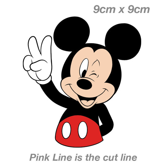 Mickey Mouse Peace Out Funny Laptop , Car  Vinyl  Sticker 