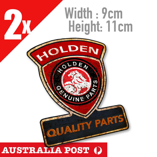 Vintage Holden Quality Parts Garage Sign, Rusted, Old Dirty Stickers