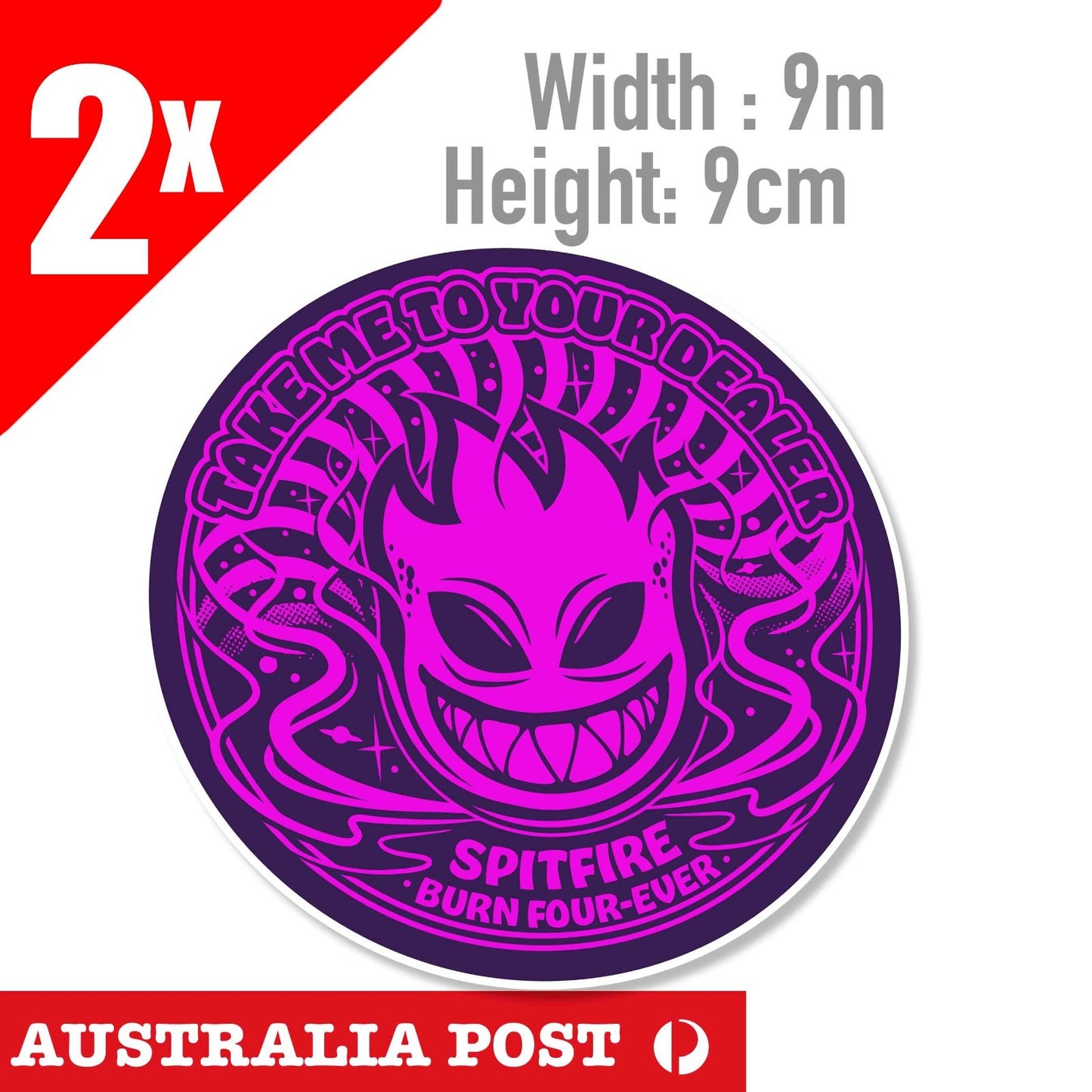 Spitfire Flame  Pink Vinyl Sticker Skate Car Laptop Phone Sticker