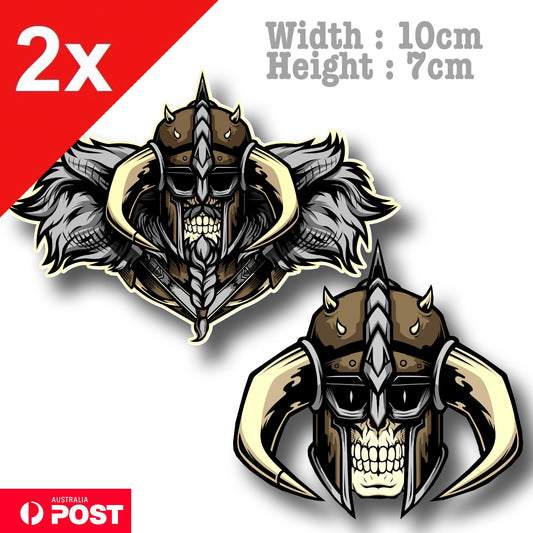 Viking Skull with Helmet Vinyl  Sticker 