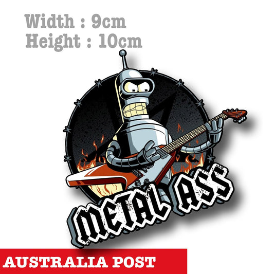Bender as Heavy Metal Guitarist - Futurama , Bender Robot Vinyl  Sticker