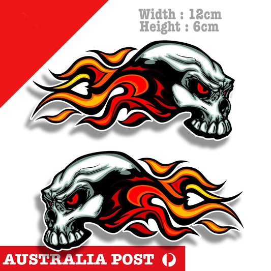 Flame Skull motorcycle Fuel Tank Decal Stickers
