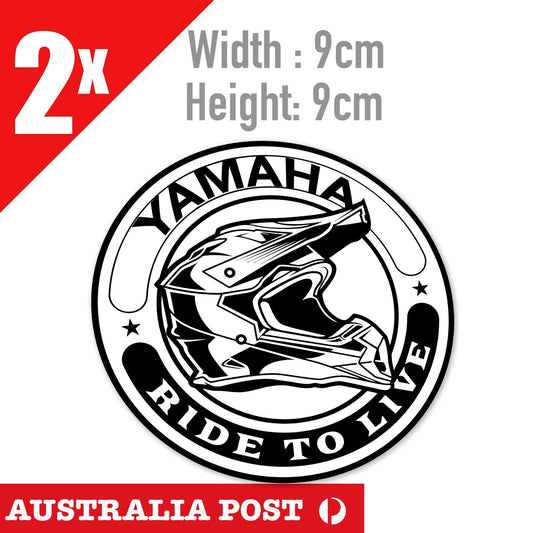 Yamaha Helmet RIDE TO LIVE Laptop , Car  Decal Sticker