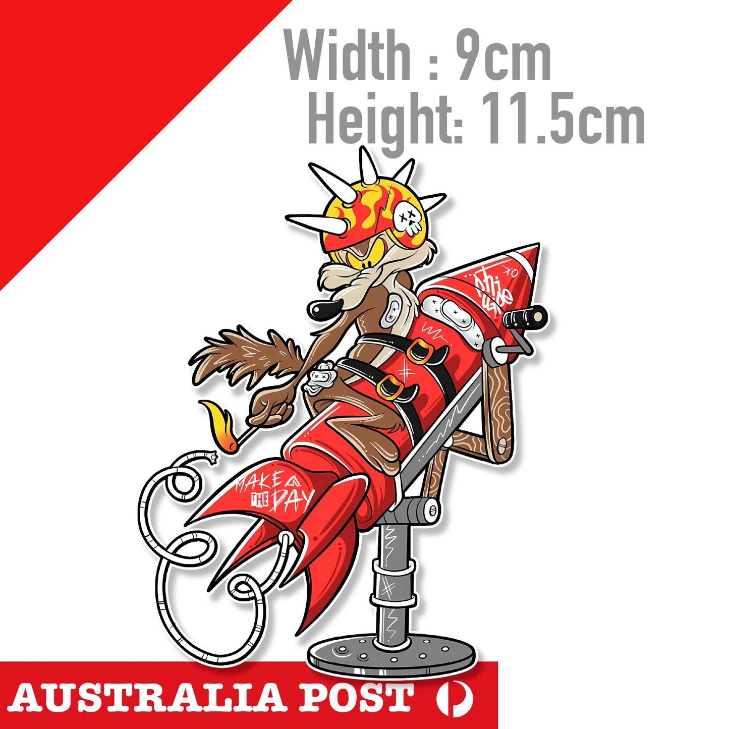 Road Runner Wile E Beep Beep funny Rocket Launcher  Cartoon Sticker