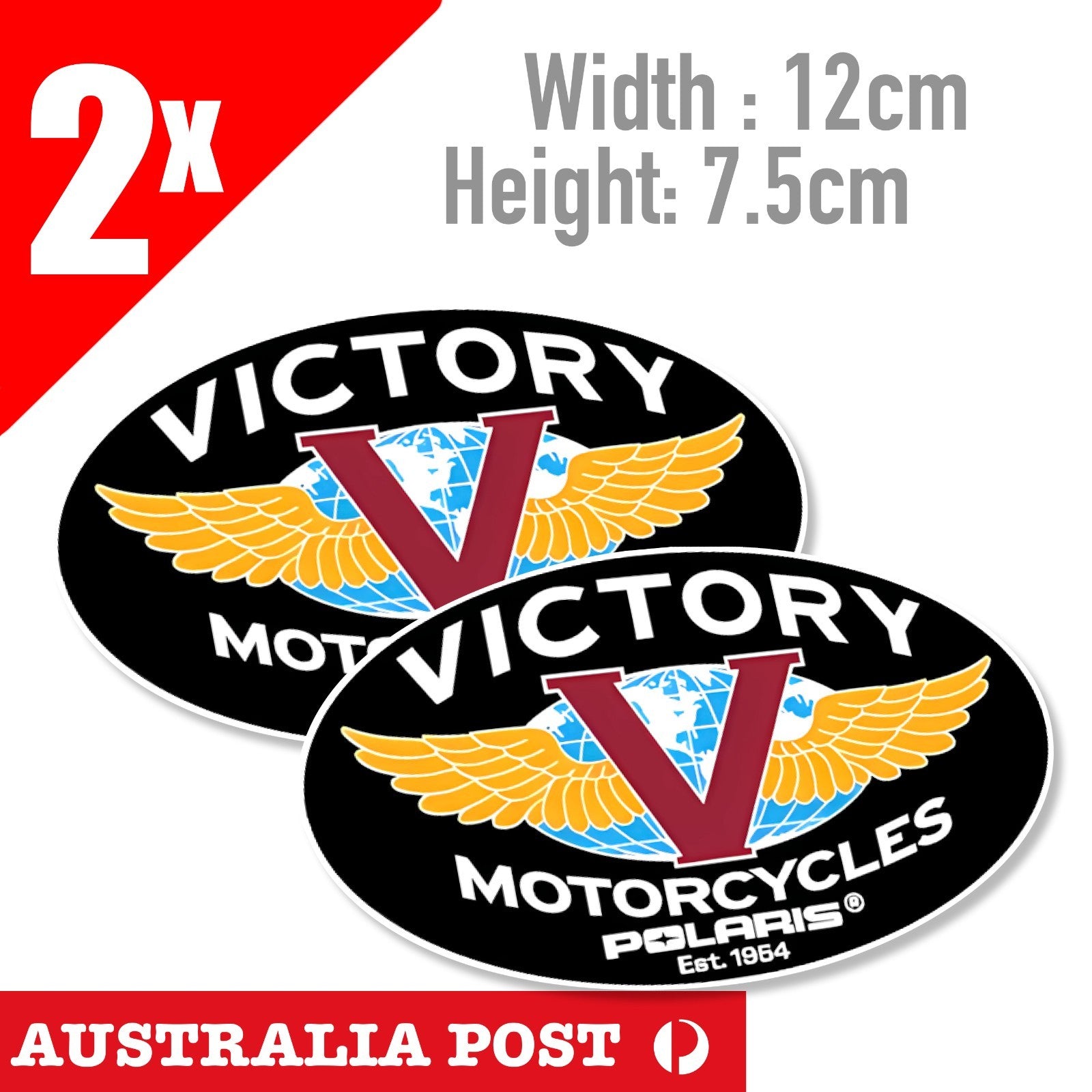 VICTORY MOTORCYCLES Logo POLARIS 1954 ,  Fuel Tank,Helmet Round  Stickers
