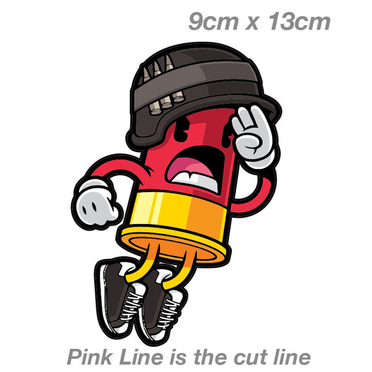 Funny Bullet Soldier Flying  Laptop , Car  Decal Sticker 