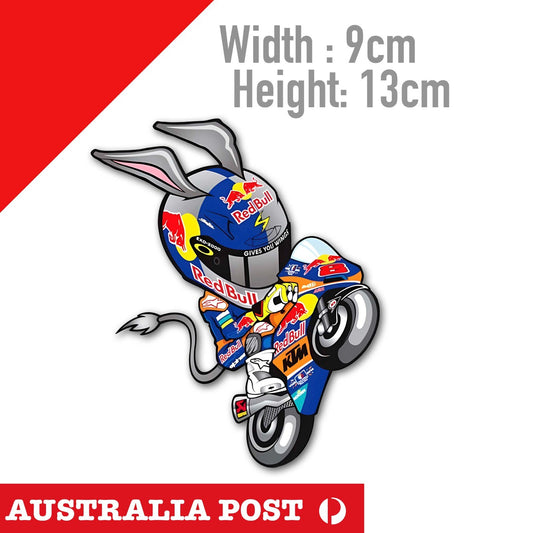KTM Motorcycle Sport Rider, RED BULL Helmet Rabbit Custom Motorcycle Sticker