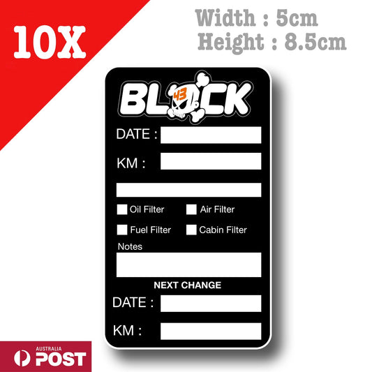 Ken Block Lubricant  Oil Change Service Reminder x10 Stickers