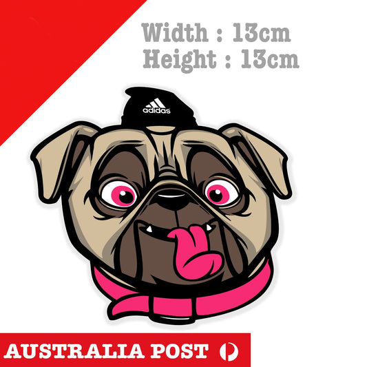 Pug Dog Adidas Beanie Funny Laptop , Car  Vinyl  Sticker 