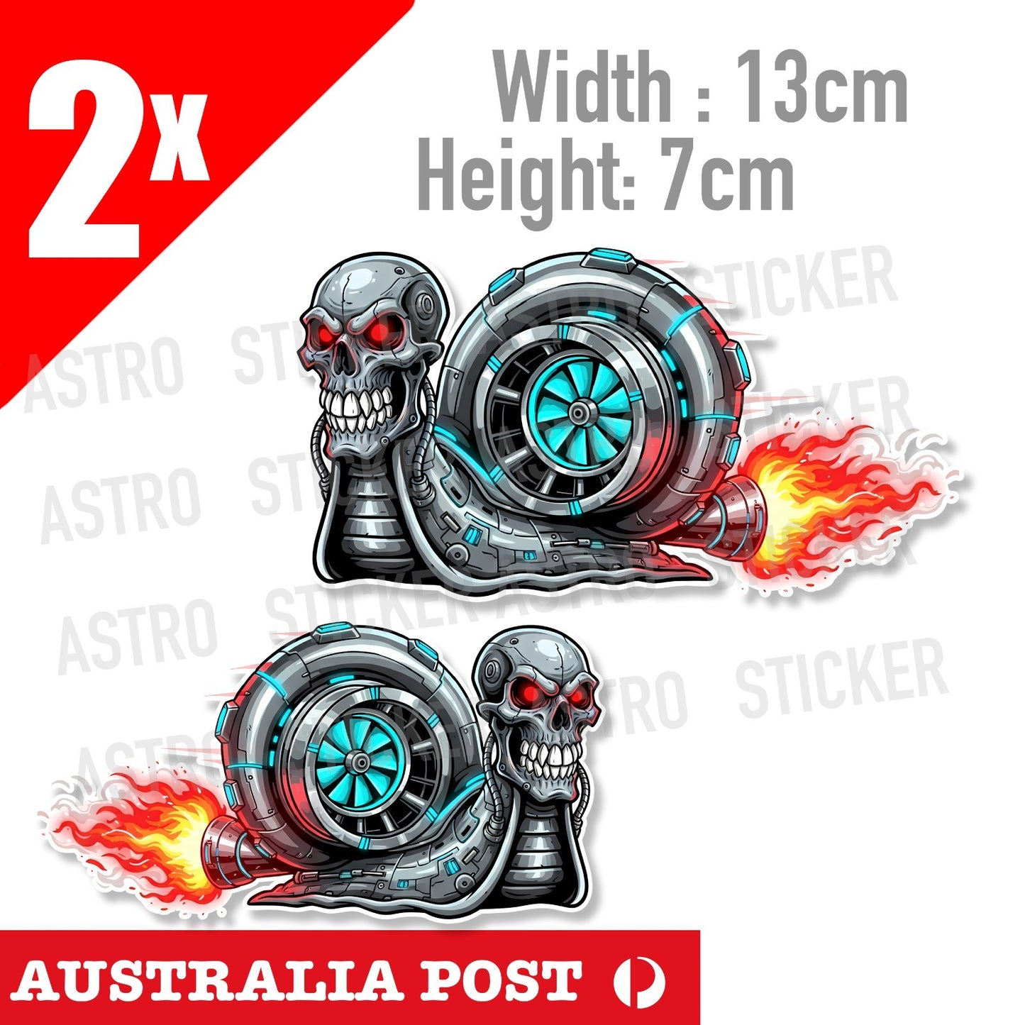 Terminator Skull Head Snail BOOST PSSHH.. JDM Drift , Laptop, Car Stickers