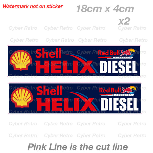 Red Bull  SHELL HELIX DISEL Australia Fridge Bar Toolbox Vinyl  Sticker 