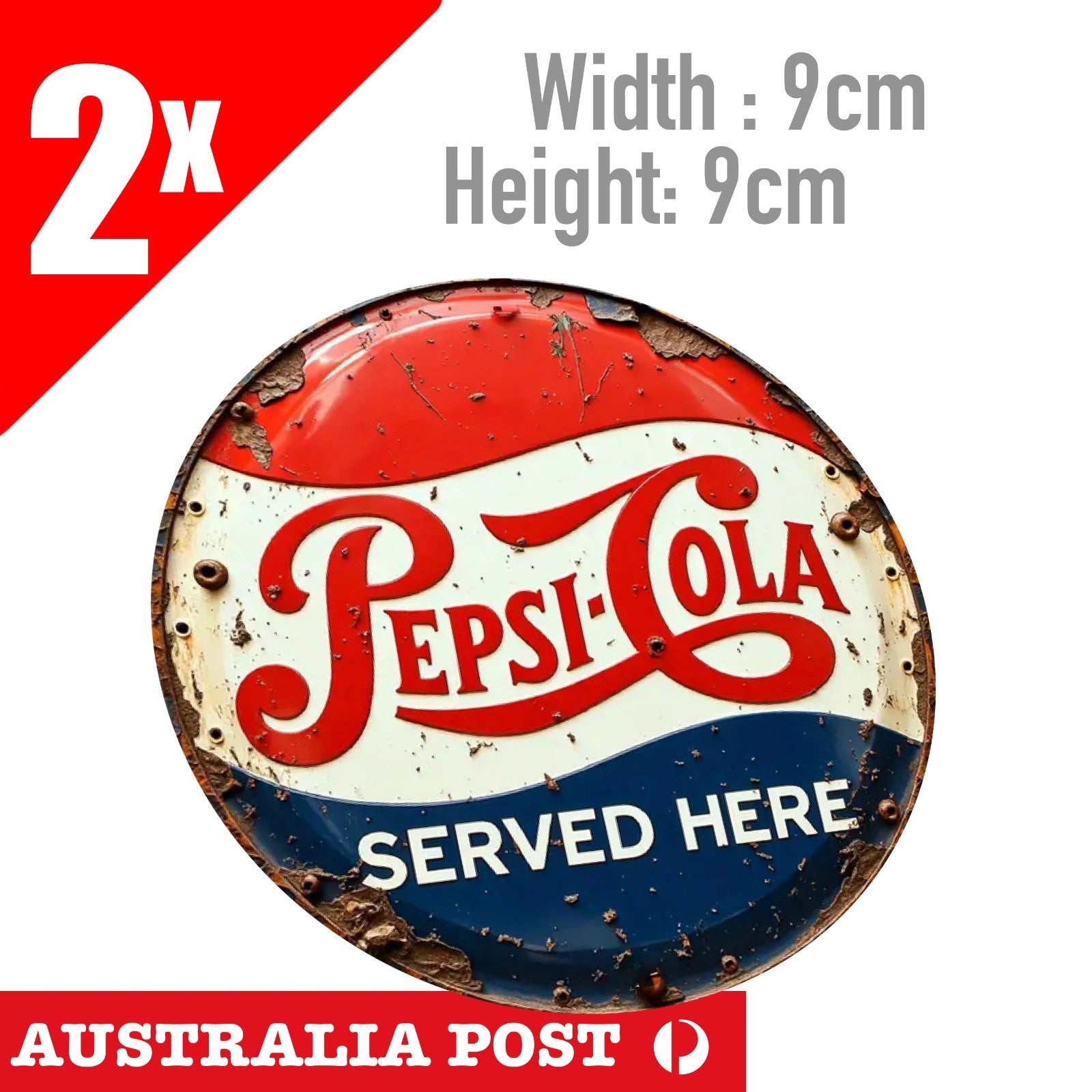 Pepsi Cola Vintage Logo Old Retro Rustic Sign  Sticker