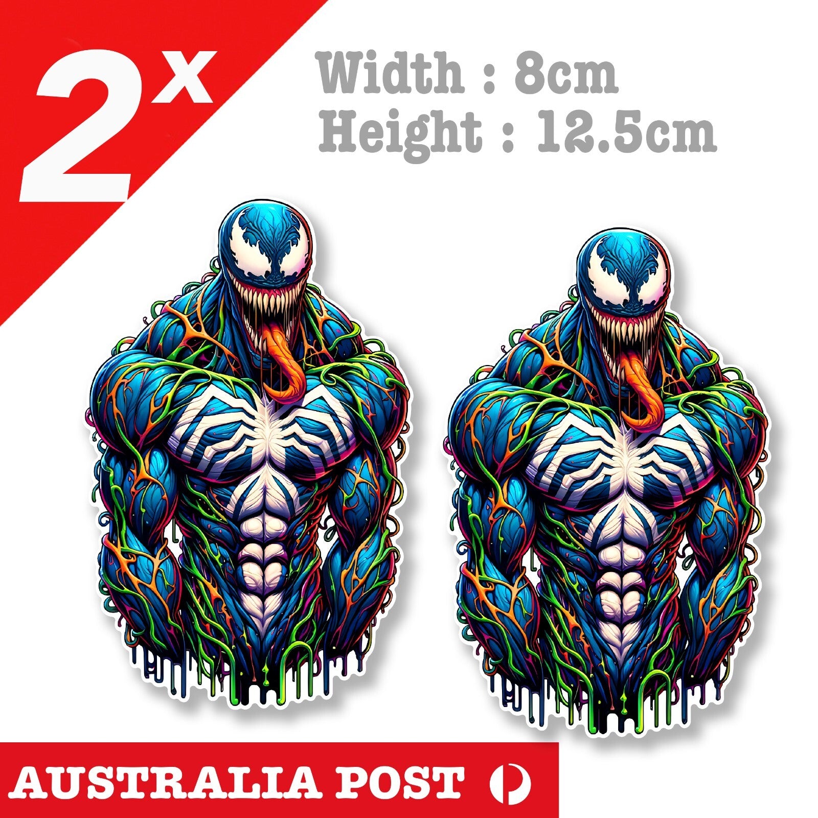 VENOM Cartoon Character , Spiderman Black Venom Green Slime Decal Sticker