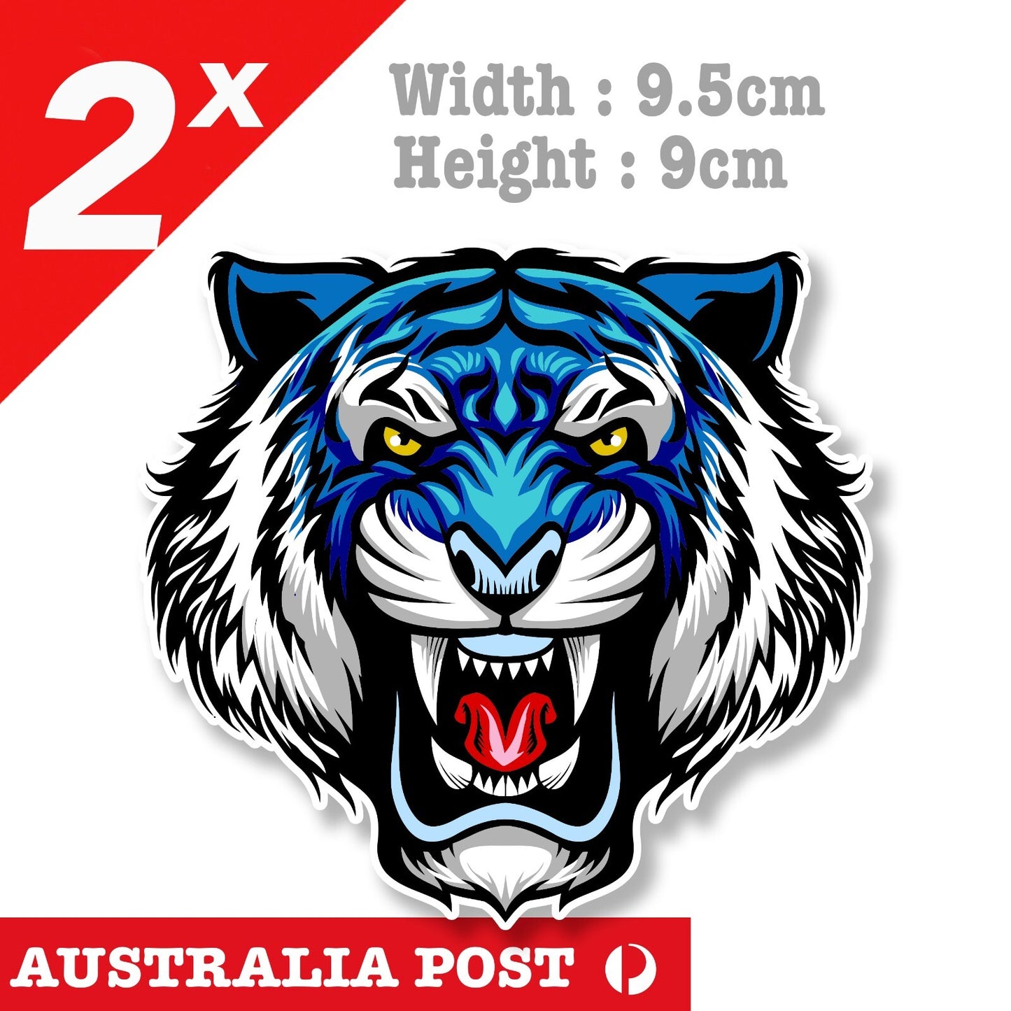 Angry Blue Tiger, Tiger Animal Sticker