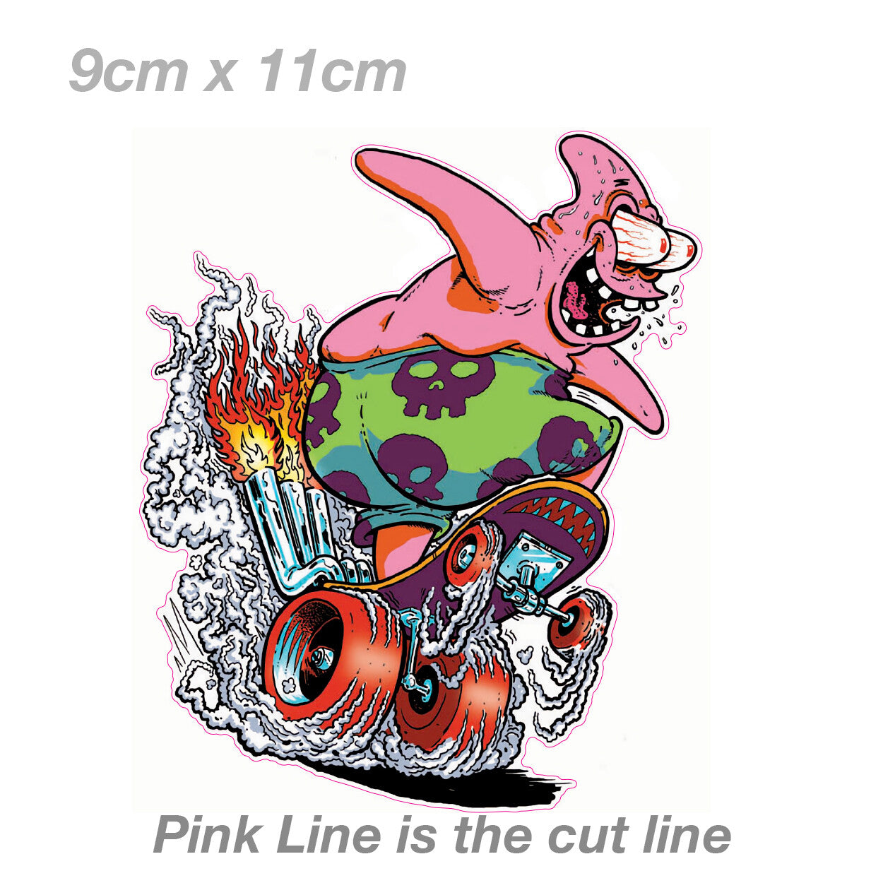 Hot Rod Skater Sponge Bob Patrick Mancave Rat Hot Rod Americana  Sticker