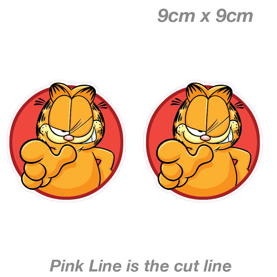 Garfield Round badge Laptop , Car  Vinyl  Sticker 