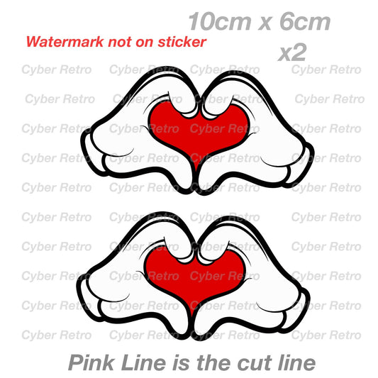 Mickey Mouse Hands Heart  Laptop , Car  Decal Sticker 